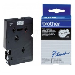 Ruban thermique en cassette 9mm Brother TC-291 noir sur Blanc