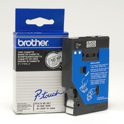 Ruban thermique en cassette 12mm Brother TC-101 Brother noir sur Transparent