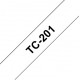 Ruban thermique en cassette 12mm Brother TC-201 12mm noir sur blanc