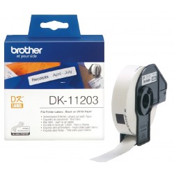 Rouleau d'étiquettes DK-11203 Brother original – Noir sur blanc, 17 x 87 mm pour QL500