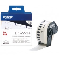 Rouleau de papier continu DK-22214 Brother original – Noir sur blanc, 12 mm de large pour QL500