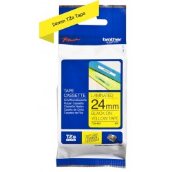 Cassette à ruban Brother pour étiqueteuse noir sur jaune (TZ-651)  24mm