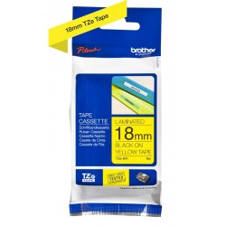 Cassette à ruban Brother pour étiqueteuse Noir sur jaune (TZ-641) 18mm