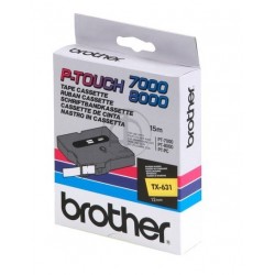 Cassette ruban Brother 12 mm noir sur jaune