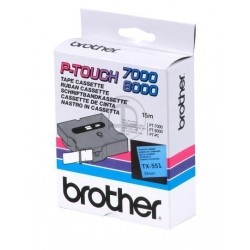 Cassette ruban Brother 24mm Noir / Bleu