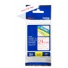 Cassette à ruban Brother pour étiqueteuse Rouge sur blanc (TZ-252)  24mm