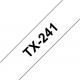 Cassette à ruban pour étiqueteuse Brother TX-241 – Noir sur blanc, 18 mm