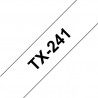 Cassette à ruban pour étiqueteuse Brother TX-241 – Noir sur blanc, 18 mm
