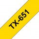Ruban pour étiqueteuse Brother TX-651 – Noir sur jaune, 24 mm