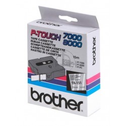Cassette ruban Brother 24mm Noir / Transparent