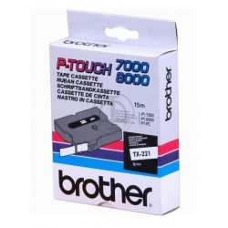 Cassette rubans Brother 9 mm Noir/Blanc