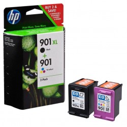Pack 2 Cartouches : noir (N°901XL) et couleur (N°901) HP pour OfficeJet J4580...