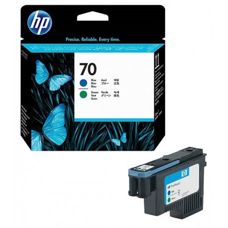 Tête d'impression bleu / vert Vivera HP pour HP Z2100 / Z3100 ... (N°70)