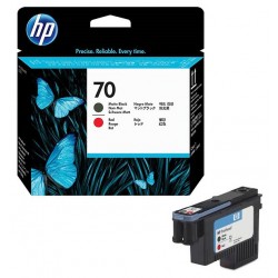 Tête d'impression Noir mat / rouge Vivera HP pour HP Z2100 / Z3100 ... (N°70)