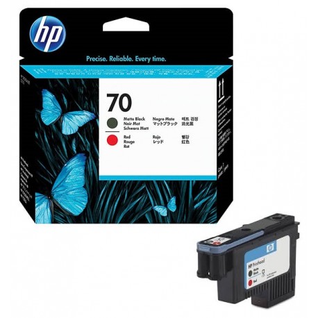 Tête d'impression Noir mat / rouge Vivera HP pour HP Z2100 / Z3100 ... (N°70)