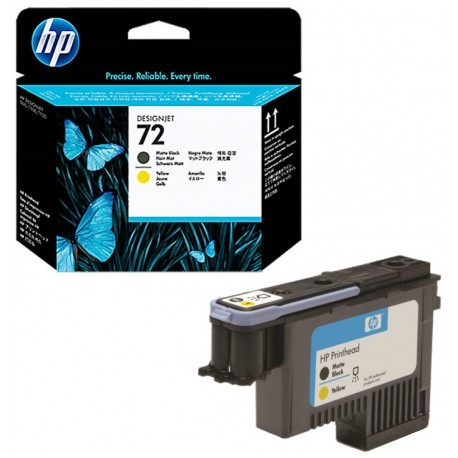 Tête d'impression noir mat et jaune HP Vivera pour HP T610 / T1100 ... (N°72)