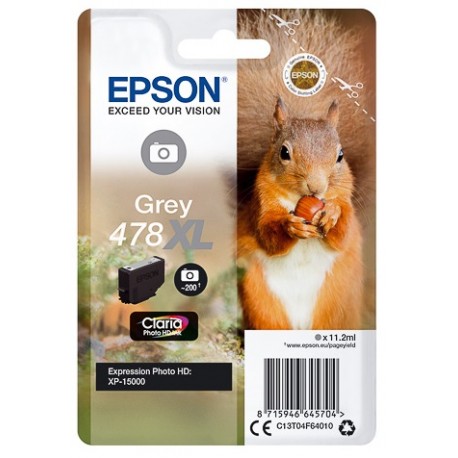 Cartouche Gris XL Epson pour Expression Premium XP 15 000 HD ... - (n°478XL - Ecureuil) 