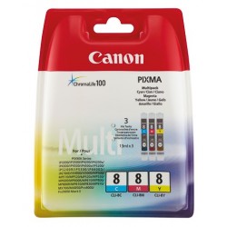 Multipack 3 couleurs Canon CLI-8 (Cyan, Magenta, Jaune)