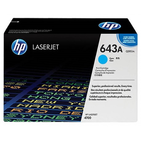 Toner Cyan pour HP Color LaserJet 4700 (643A)