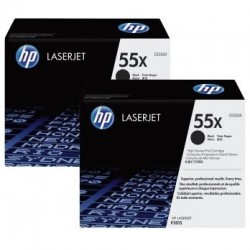 Pack de 2 toners noirs HP haute capacité pour laserjet P3010  (55X)