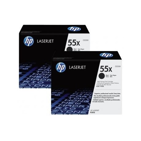 Pack de 2 toners noirs HP haute capacité pour laserjet P3010  (55X)