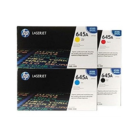 Pack de 4 Toners HP pour Color LaserJet 5500 - 5550 (645A)