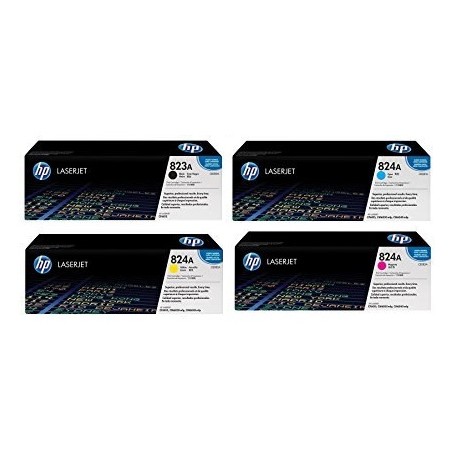 Pack de 4 toners HP pour Color Laserjet CP6015 / CM6030 / CM6040 (824A)