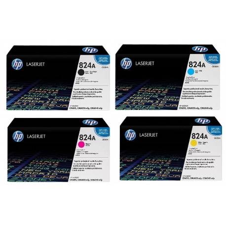 Pack de 4 tambours HP pour Color Laserjet CP6015 / CM6030 / CM6040 (824A)