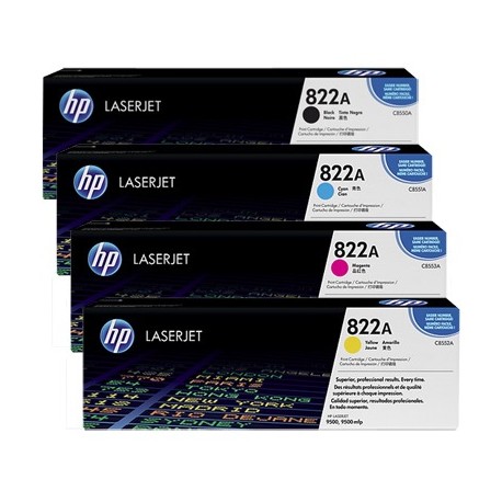 Pack de 4 Toners HP pour Color LaserJet 9500 (822A)