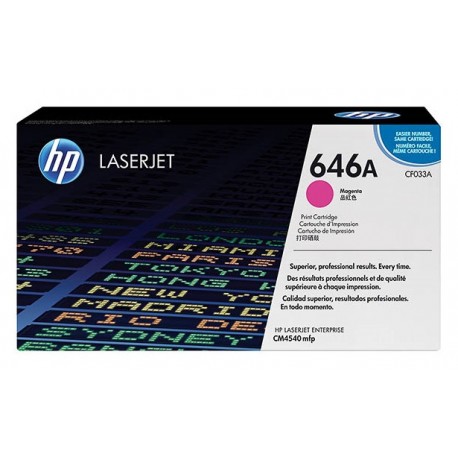 Toner magenta HP pour Color laserjet Entreprise CM4540... (646A)