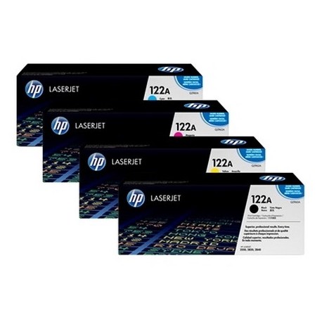 Pack de 4 toners hautes capacités pour Color LaserJet 2550 - 2800 (122A)