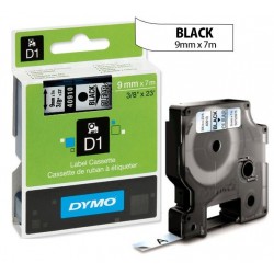 Ruban Dymo D1 (40910 - Noir sur transparent) 9mm x 7m Noir DYMO pour LabelManager