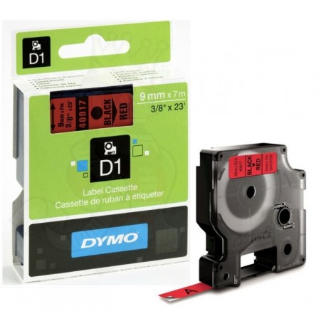 Ruban Dymo D1 (40917) - Noir sur rouge - 9mm x 7m Noir DYMO pour LabelManager