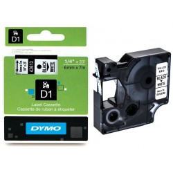 Ruban Dymo D1 (43613) - Noir sur blanc - 6mm x 7m Noir DYMO pour LabelManager