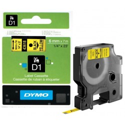 Ruban Dymo D1 (43618) - Noir sur jaune - 6mm x 7m Noir DYMO pour LabelManager