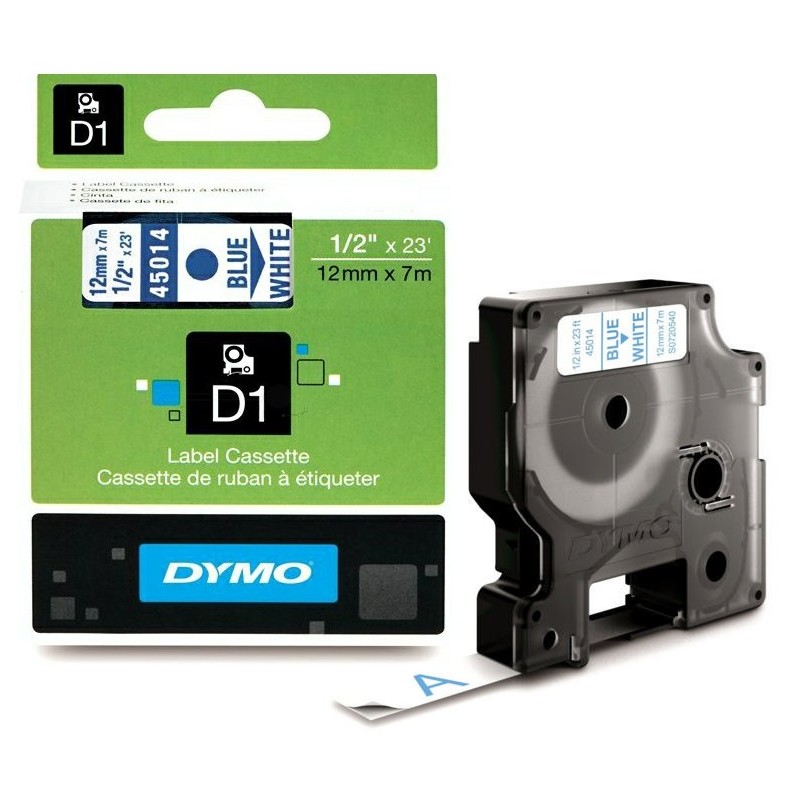 Dymo D1 (45011) Bleu/Transparent Ruban pour Étiqueteuse Compatible -  Webcartouche