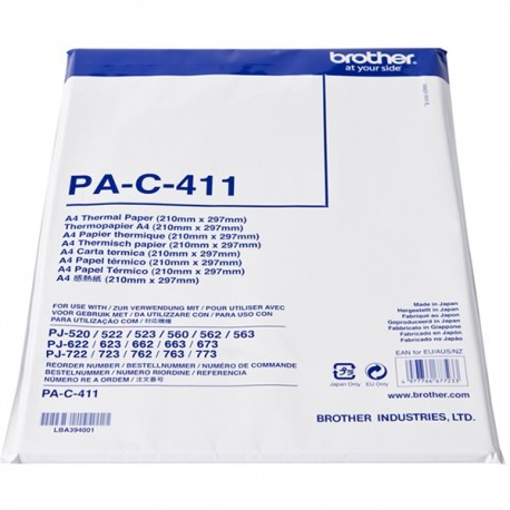 Papier thermique A4 Brother - 210 x 297 mm - 100 feuilles