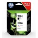 Pack de 2 Cartouches HP Jet d'encre N°304 Noir (120 pages) + Couleur (100 pages)