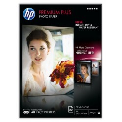 Papier photo A4 semi-brillant HP Premium Plus - 20 feuilles -300 gr - 210 x 297 mm 