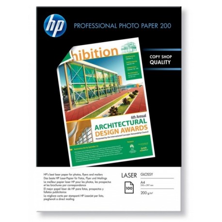 Papier photo A4 brillant laser professionnel HP - 100 feuilles - 200 gr - Finition brillante