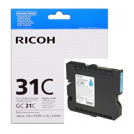 Cartouche cyan Ricoh pour Aficio GXe 3300N / 3350N (GC-31C)
