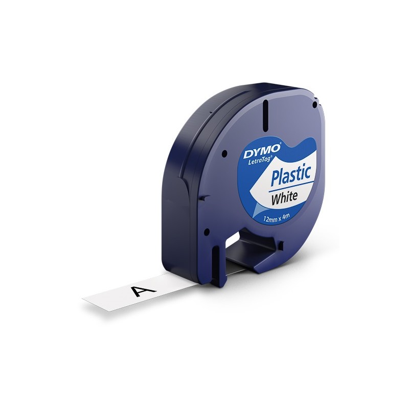 Remplacement d'étiquette compatible pour les recharges Dymo Letratag 91331  (s0721660) Lt Ruban d'étiquette en plastique 1/2 » X 13' (12mm X 4m) Pour  Dymo Letratag Lt-100