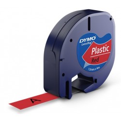 Ruban d'étiquettes en plastique Dymo LT (91223) 12mm x 4m Noir sur Rouge pour étiqueteuse