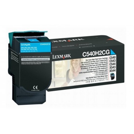 Toner cyan haute capacité Lexmark pour C540 / C543 / ... X543 / X544