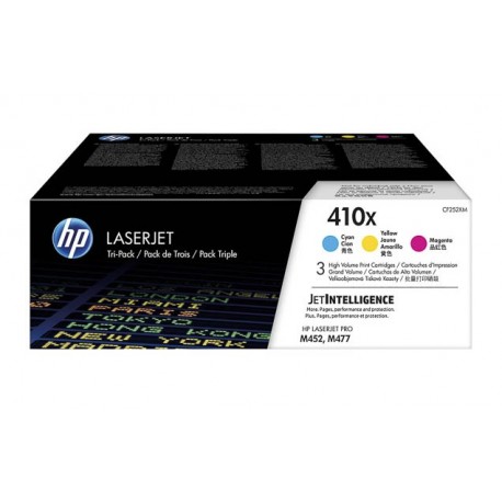 Pack 3 Toners Couleur Haute Capacité HP pour Color LaserJet Pro M452 / M477.... (410X)