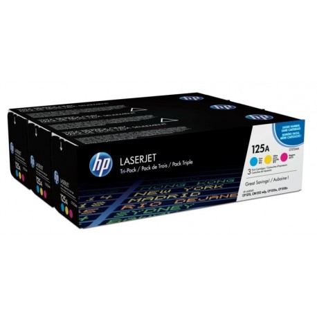 Pack toners tricolor HP pour Colorlaserjet CP 1215 / 1515 / 1518 (125A)