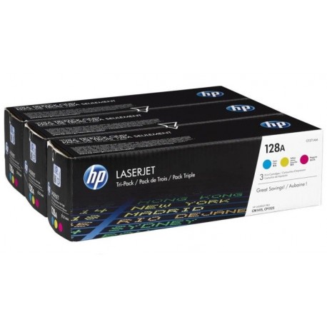 Pack de trois toners couleurs HP pour Colorlaserjet CM1410  (128A)