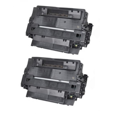 Pack de 2 toners noirs génériques haute capacité pour HP laserjet P3010... (55X)