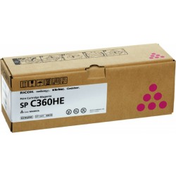 Cartouche toner magenta haute capacité Ricoh pour SP C360 (type SPC360HE)