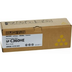 Cartouche toner jaune haute capacité Ricoh pour SP C360 (type SPC360HE)